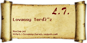 Lovassy Teréz névjegykártya